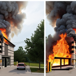 **

A complex fire detection system with IoT sensors (smoke, temperature, gas) linked to a cloud server, analyzing data, and using AI to predict fire patterns.

**
