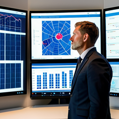 Home 22 A professional fire safety engineer, fully clothed in a professional business suit, focused on multiple large digital screens displaying real-time building data, heat maps, and a 3D digital twin model of a modern high-rise. The screens show sensor readings, predictive analytics, and alert notifications in a well-lit, high-tech control center. Perfect anatomy, correct proportions, natural pose, well-formed hands, proper finger count. Professional photography, high quality, safe for work, appropriate content, fully clothed, professional.